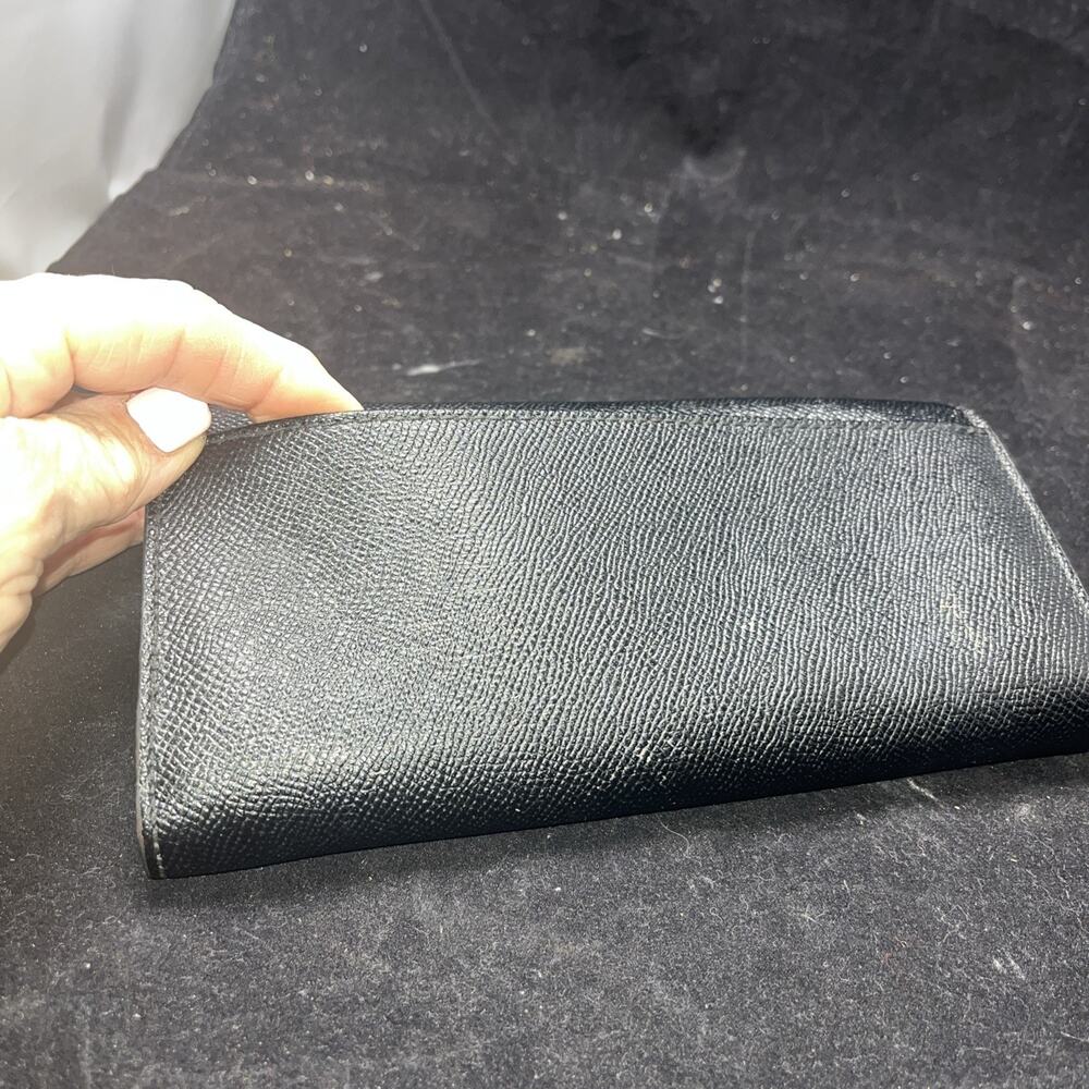 Coach Women's Black Pebbled Leather Soft Trifold Wallet F54008 - Picture 6 of 7